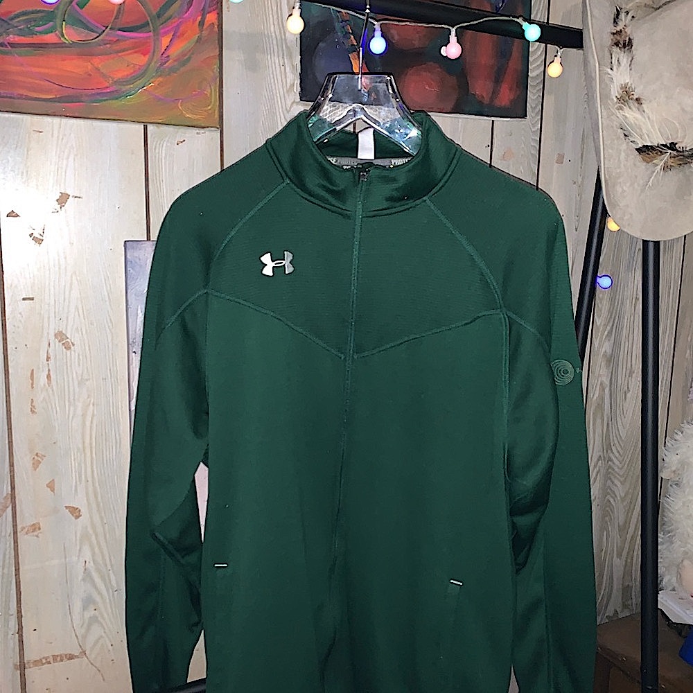 Men’s Size 2XL Under Armour Green Zip-Up Jacket Gently Used Great Condition